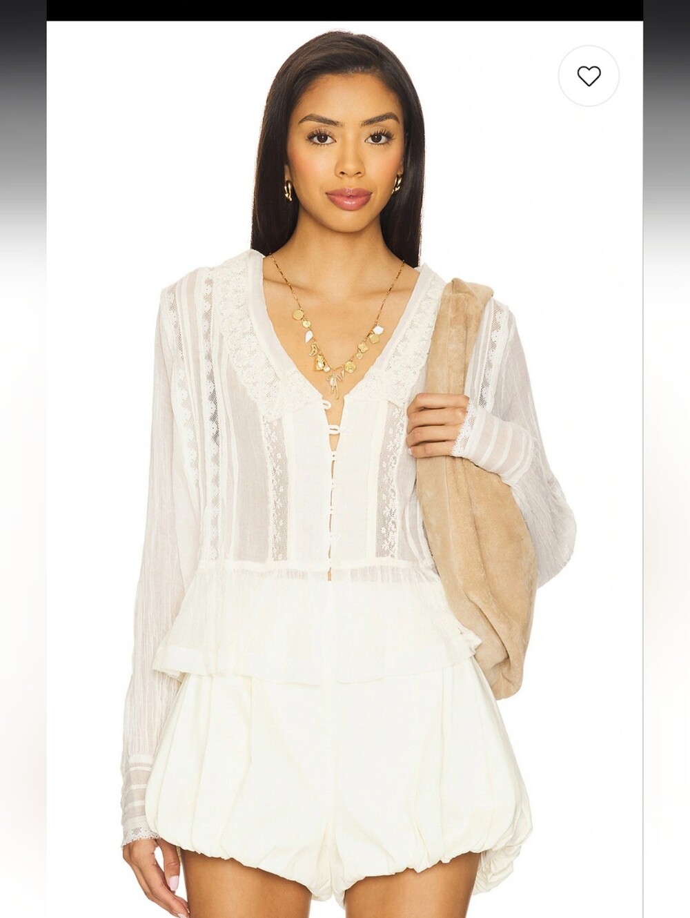 New Free People Elodie Lace Blouse S Revolve